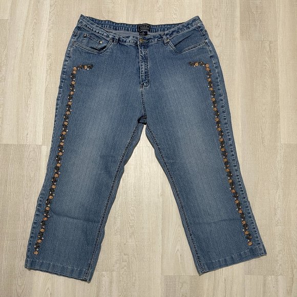 Wild Z Designer's JEANS embroidered~ size 24 - Picture 1 of 7